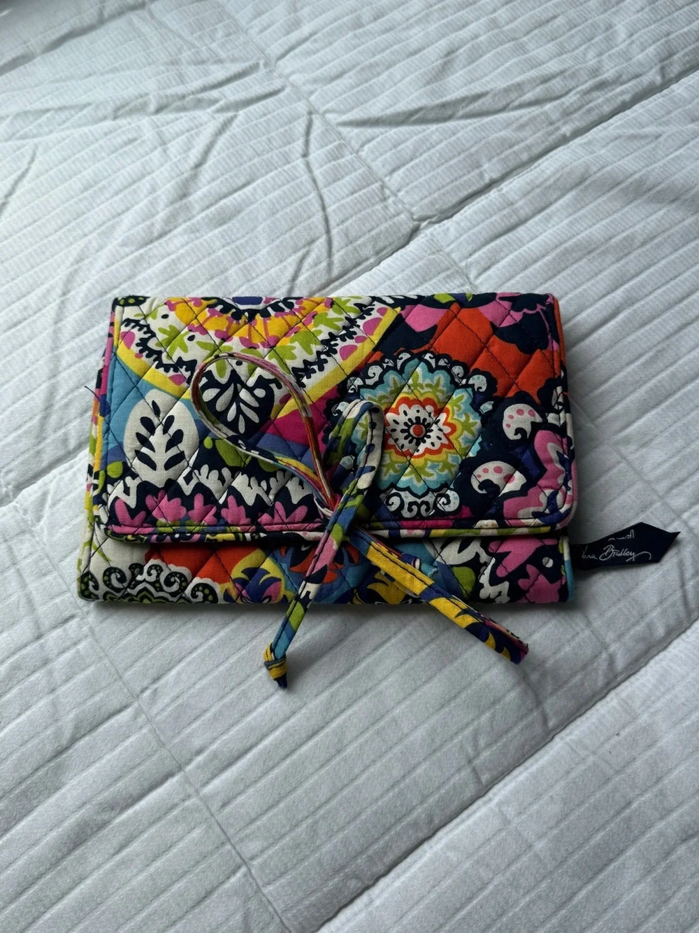 Vera Bradley multicolored quilted jewelry organizer